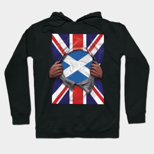 Scotland Flag Great Britain Flag Ripped - Gift for Scottish From Scotland Hoodie